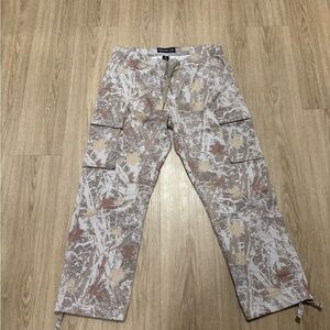 Men's Camouflage Cargo Pants - Brown and Cream